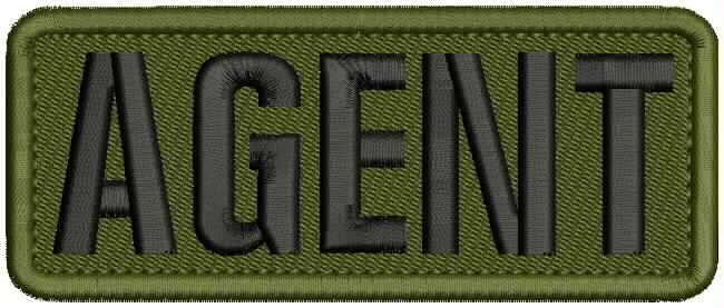 AGENT EMBROIDERY PATCH  2X5 VELCR@ ON BACK