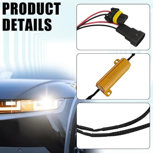 9005 9006 LED Headlight Load Resistor Kit, LED Light Canbus Decoder Anti 2PCS