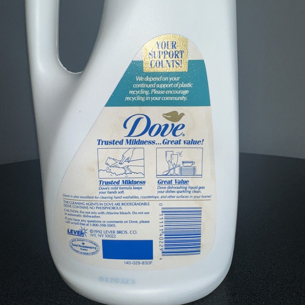 Vintage Dove Dishwashing Liquid 42oz EMPTY