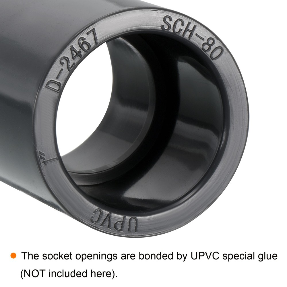 UPVC Pipe Fitting 1" Program Socket 80.3pcs Straight Joint Adapter, Grey