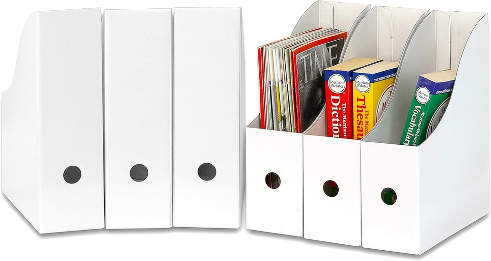 Simple Houseware 6-Pack Magazine File Holder Box, Foldable Cardboard Organizer,