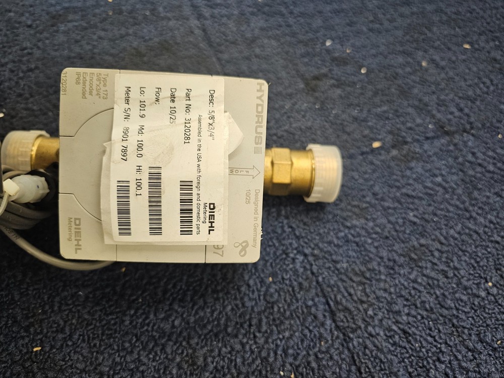 DIEHL 3120281 Hydrus Water Meter 5/8" x 3/4" Encoder Type 173, IP68