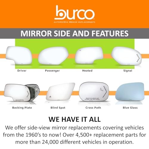 4135 Flat Driver Side Replacement Mirror Glass (Mount Not Included) for 2006