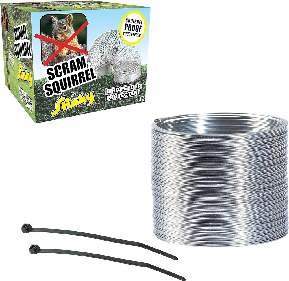 Scram, Squirrel by Slinky, Squirrel-Proof Bird Feeder Accessory That Guards B...