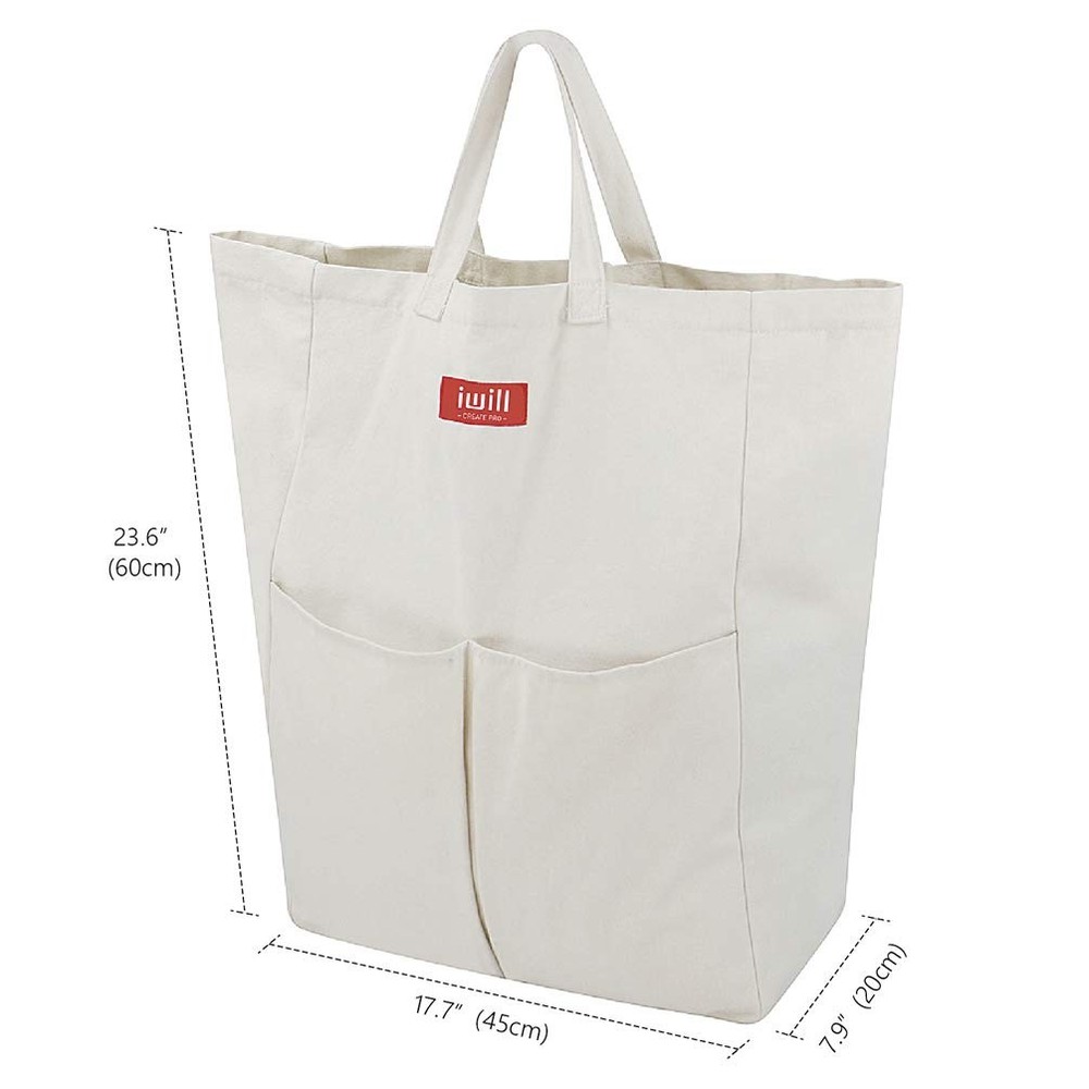 100% Breathable Cotton Canvas Laundry Backpack Bags with Drawstring Closure &...