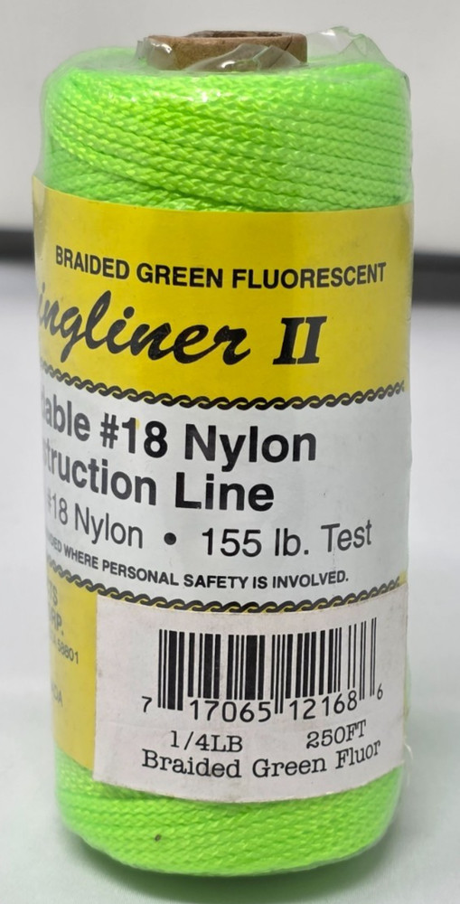 Stringliner II Reloadable #18 Construction Line Braided Green Fluorescent 250'
