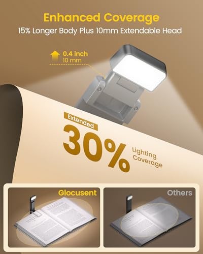 Extendable Book Lights for Reading at Night, 5 Enhanced Brightness & 3 Gray
