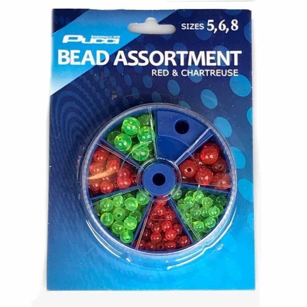 P-Line BDB120 Bead Asst Dial Box Sizes 5,6 & 8 Red & Chart