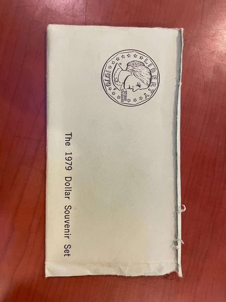 1979 P+D+S Susan B Anthony Uncirculated Coin Set w/ Envelope & Packaging