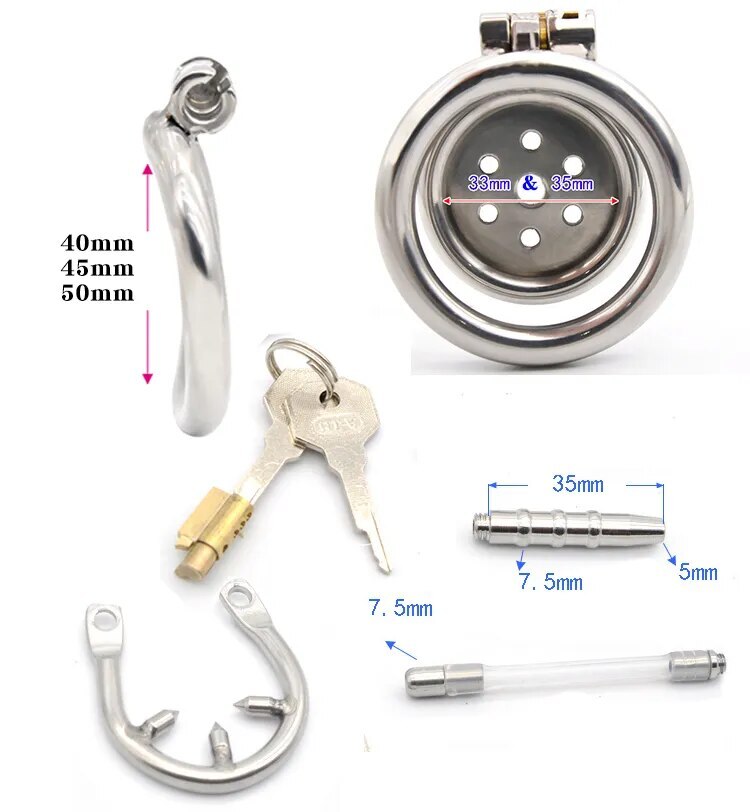 Small Flat Lock Chastity Device with Arc Ring Chastity‬ Cage Preventing Cheating