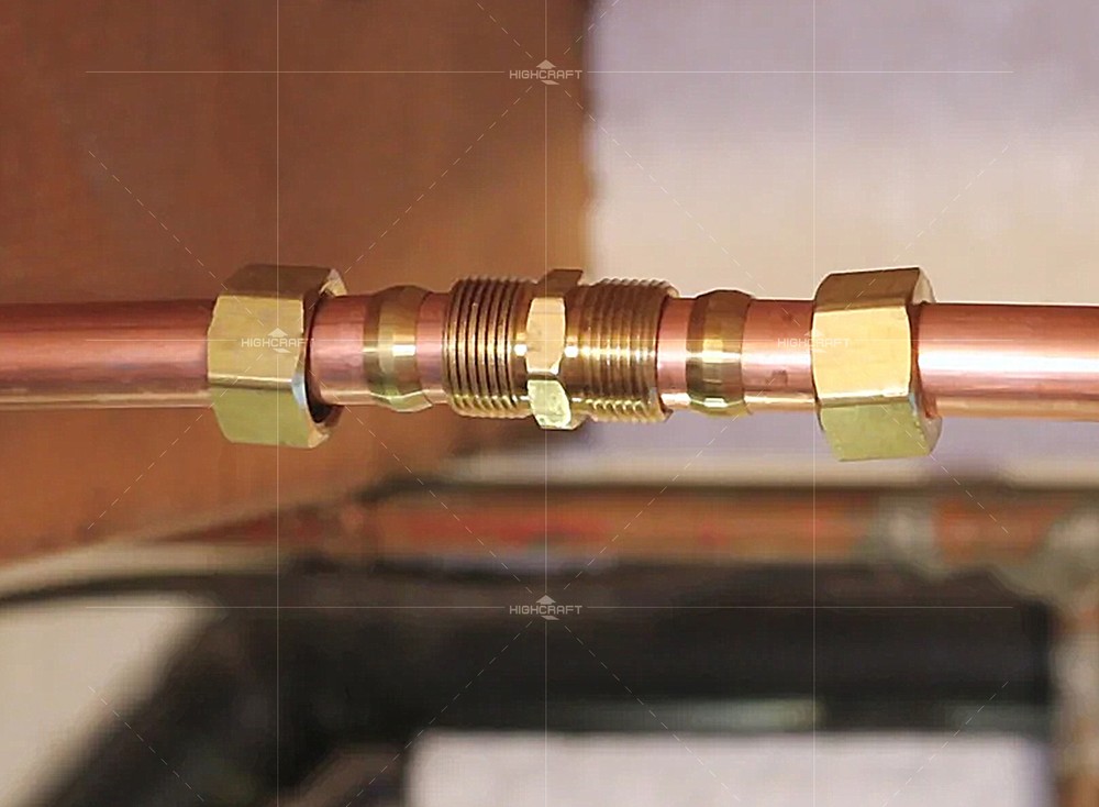 Highcraft Compression Union Pipe Fitting; OD. Connection; Lead Free Brass