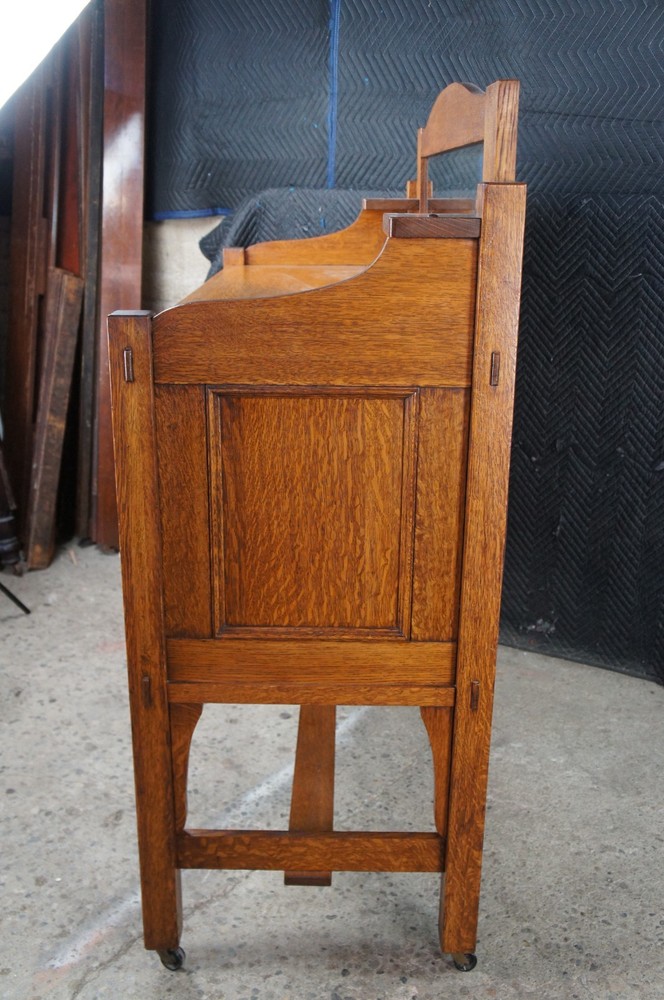 Antique Come-Packt Quartersawn Oak Mission Buffet Sideboard Server w Mirror