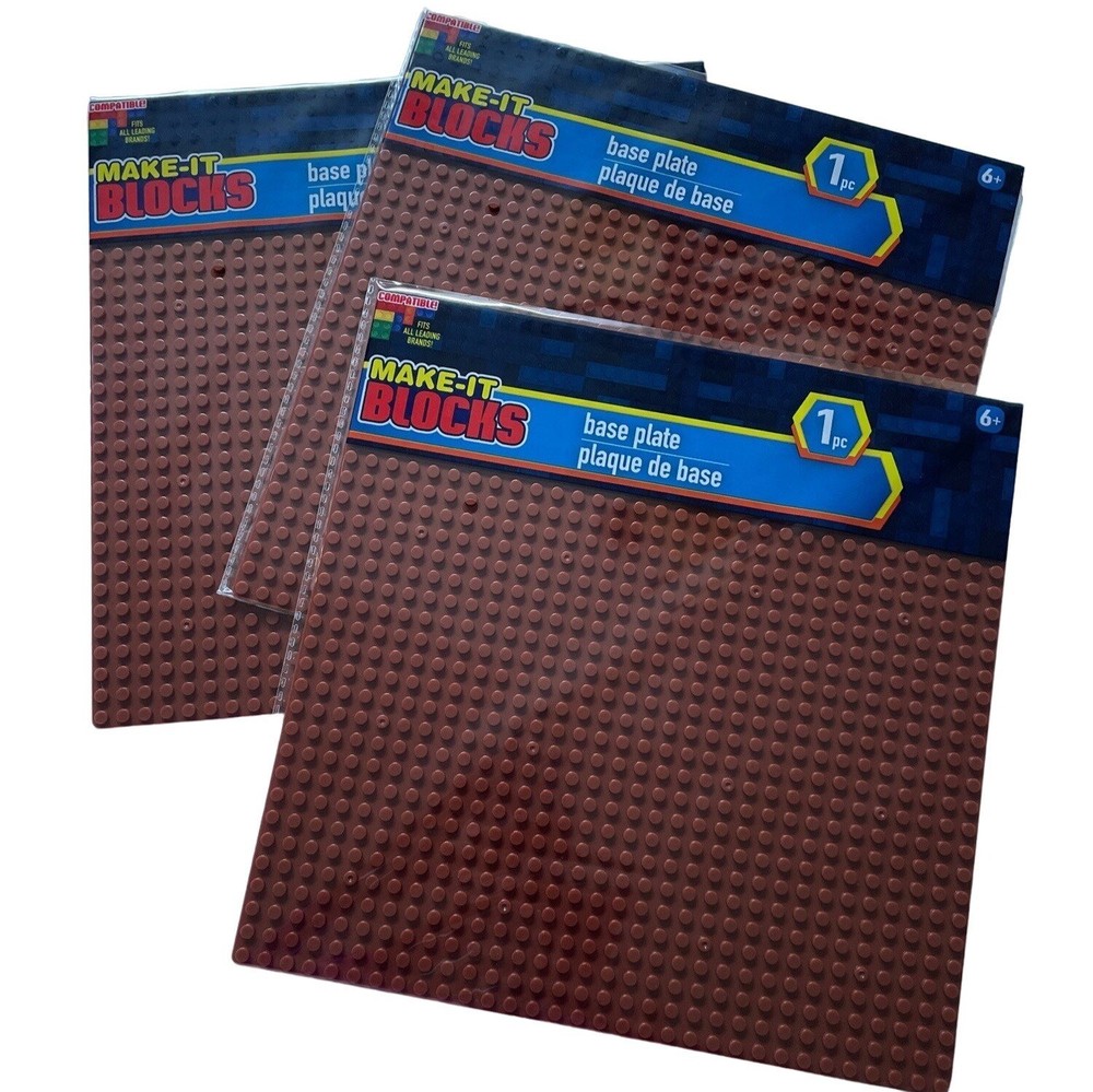 Construction Block Base Plates Set 2 Brown 32 x 32 Studs u Compatible Major Bran
