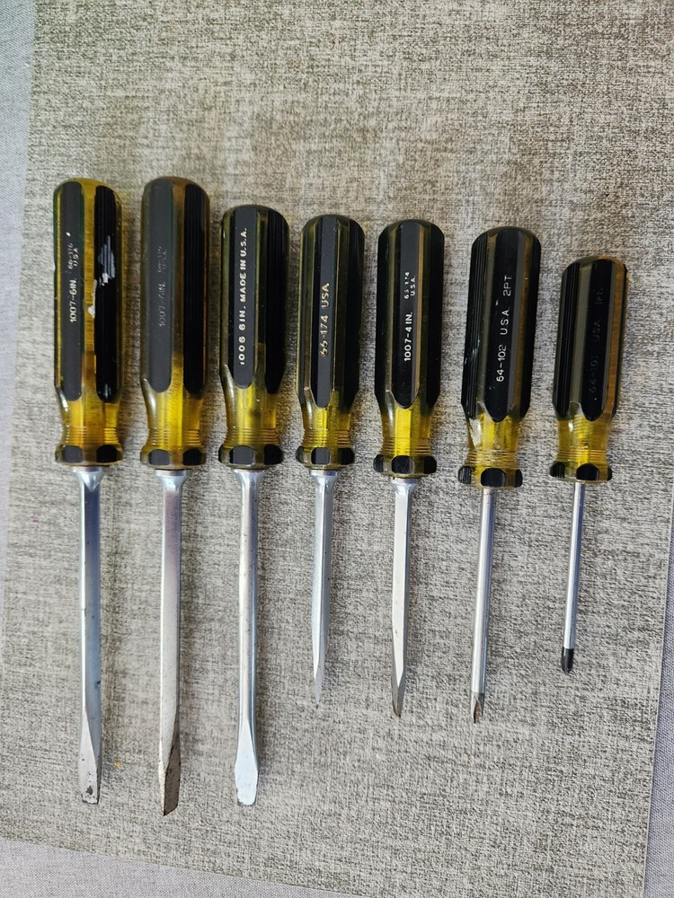 Vintage Stanley 100 Plus 7 Piece Screwdriver Set Phillips & Flat