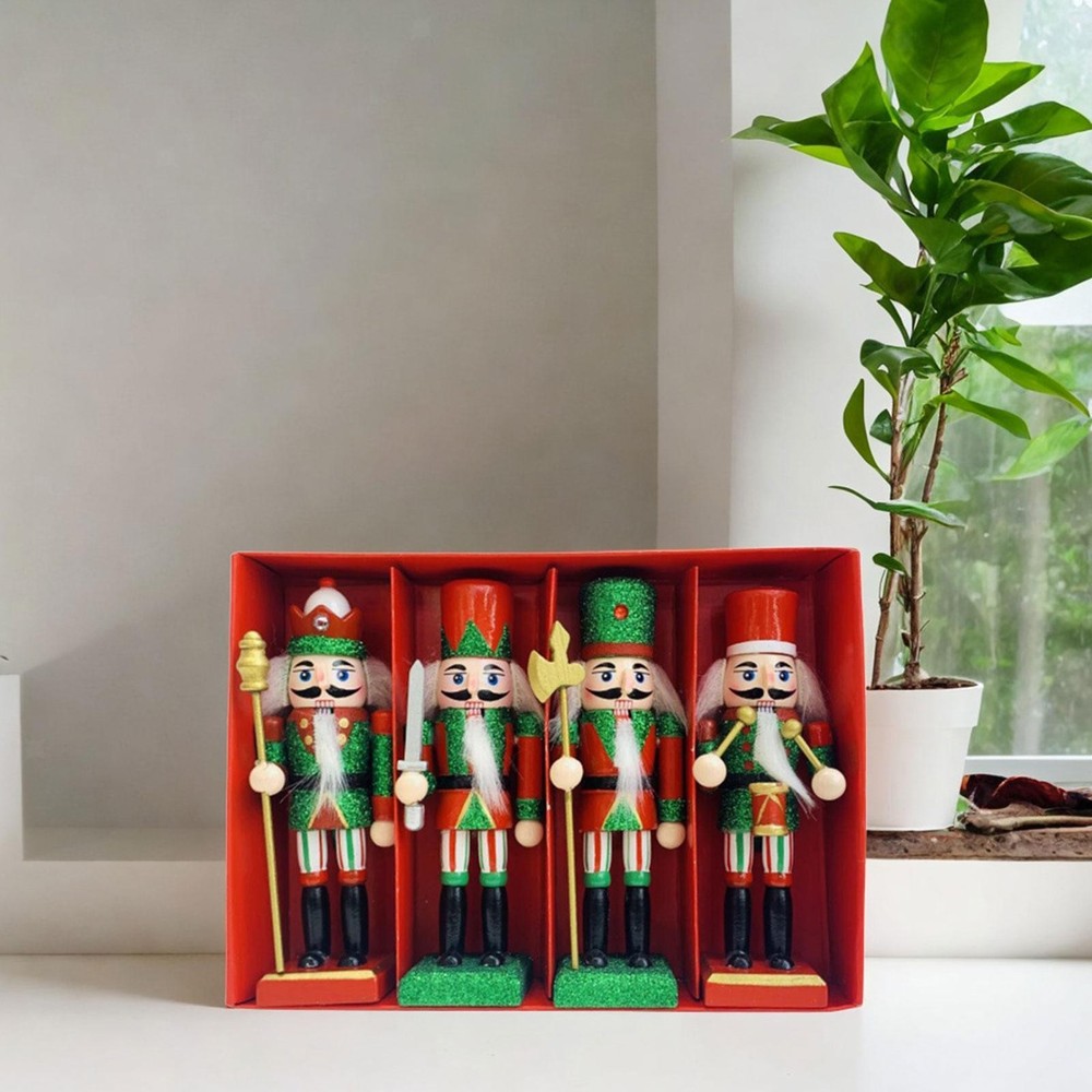 4 Pieces Nutcracker Figurine Nutcracker Figures Toy Scene Layout Accessories