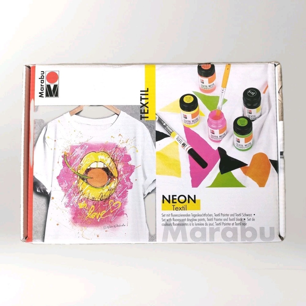 Marabu Textil Neon Fabric Painting Set
