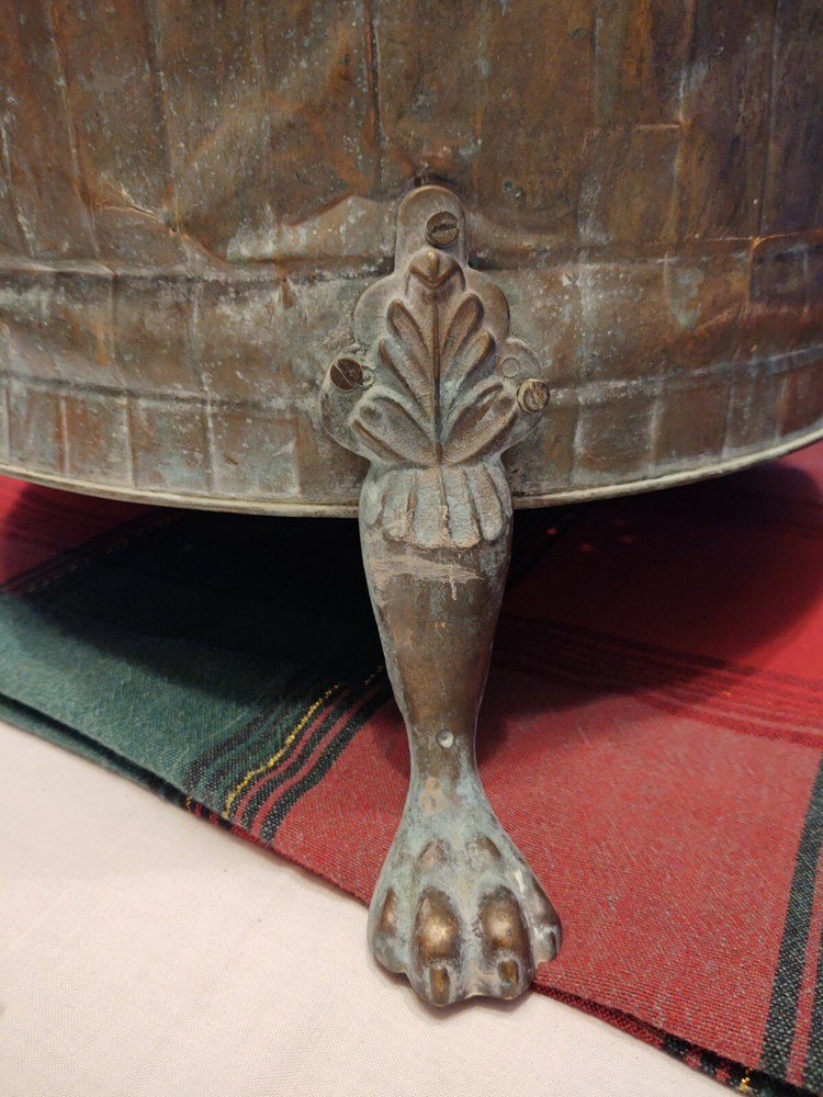 Vintage BRASS Container On 3 Feet
