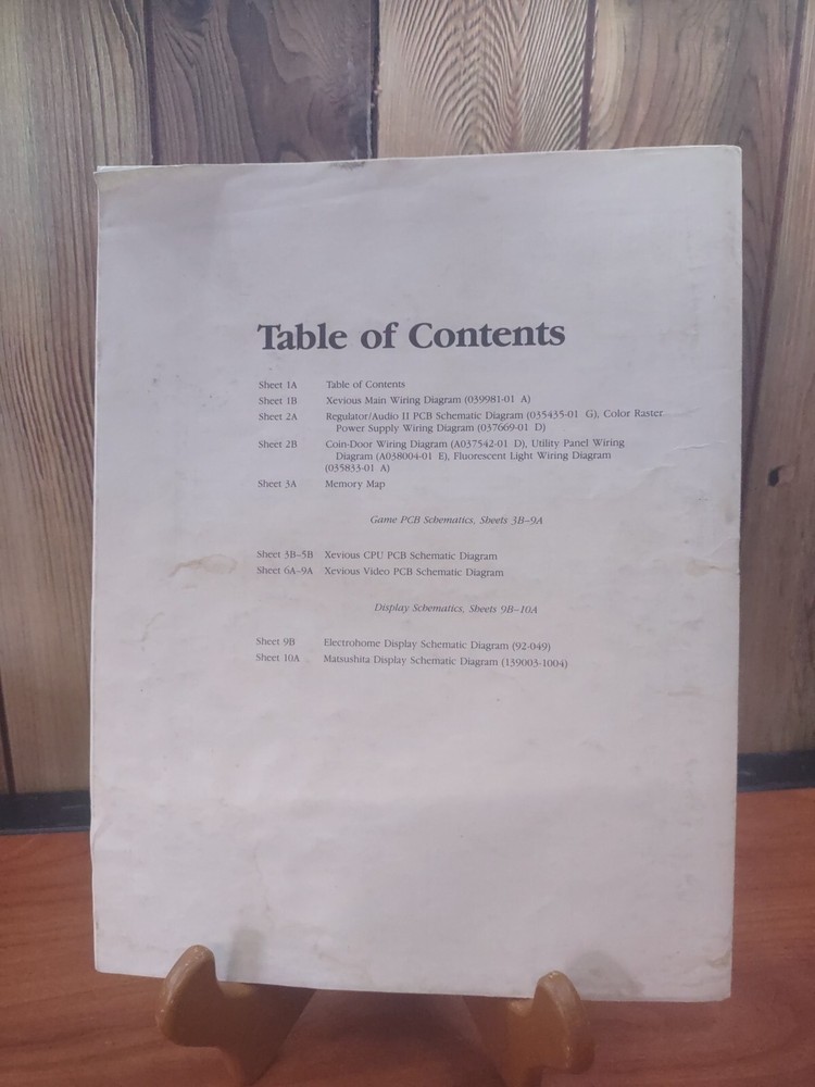 Atari XEVIOUS Schematic Package Supplement Arcade Manual - good used original