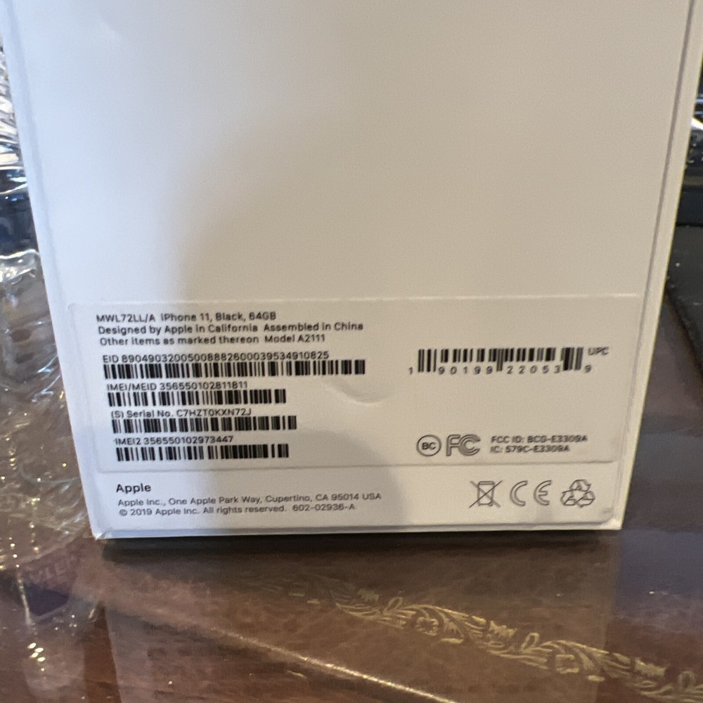 iPhone 11 EMPTY BOX Only 64GB BLACK Apple No phone