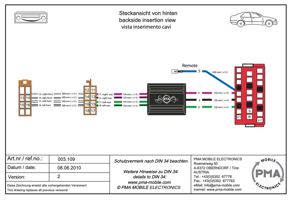 Teilaktiv Low Level Active System Adapter Compatible With Audi A8 (Type D2/D3)