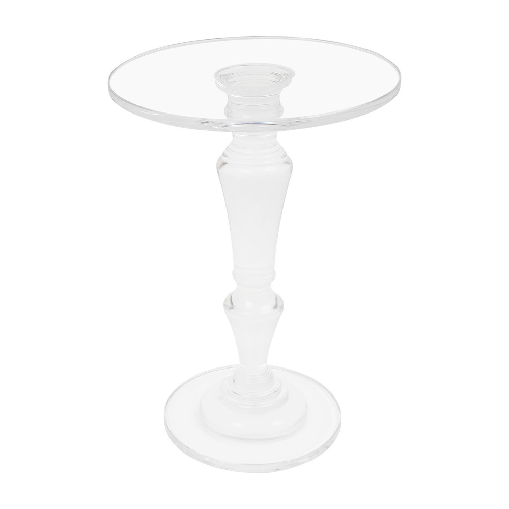 Acrylic End Table, Clear Side Table, Modern Coffee Table With Round Tabletop