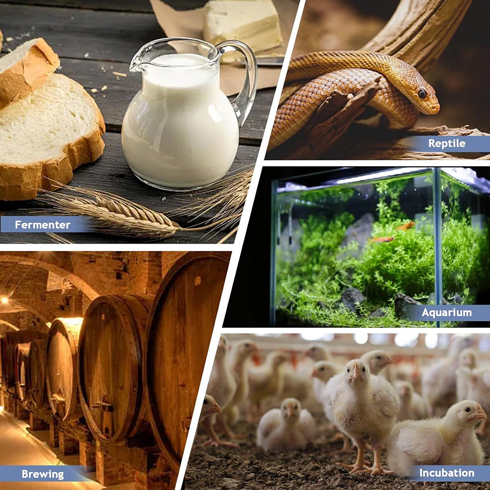 Digital Thermostat Outlet Plug Temperature Controller Heating Cooling w/ Sensor