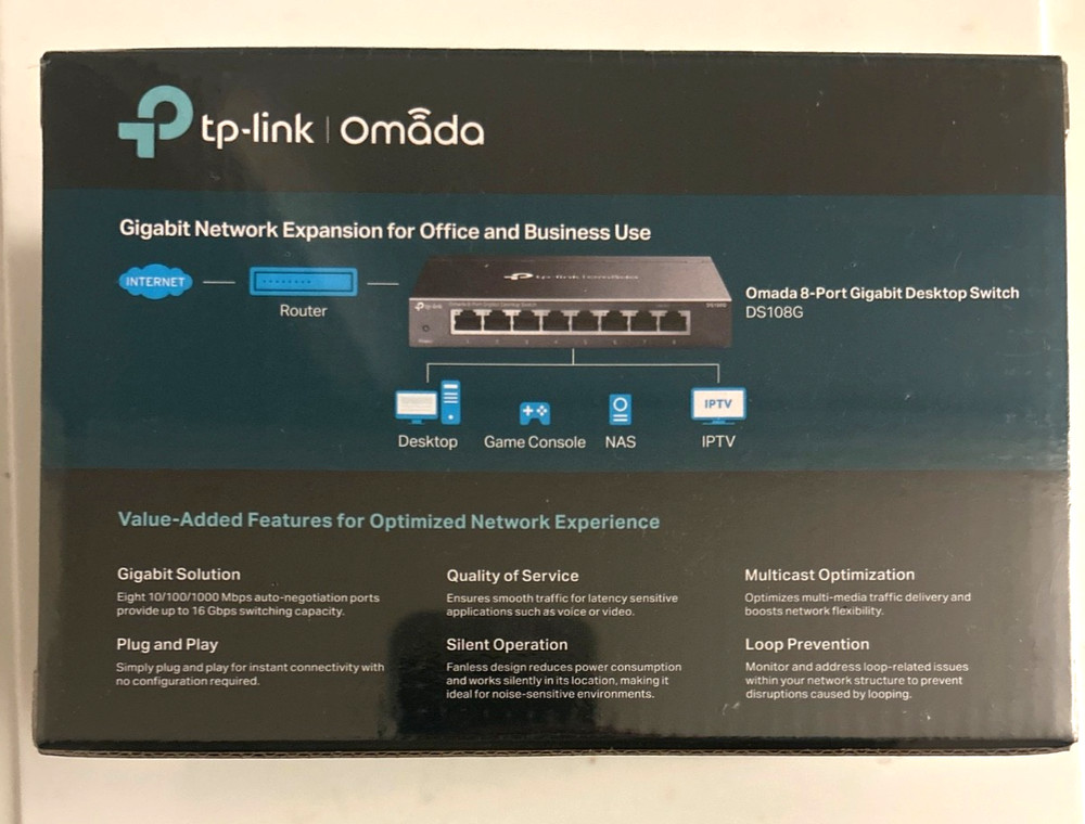 TP Link 8-port DS108G Omada Gigabit Desktop Switch