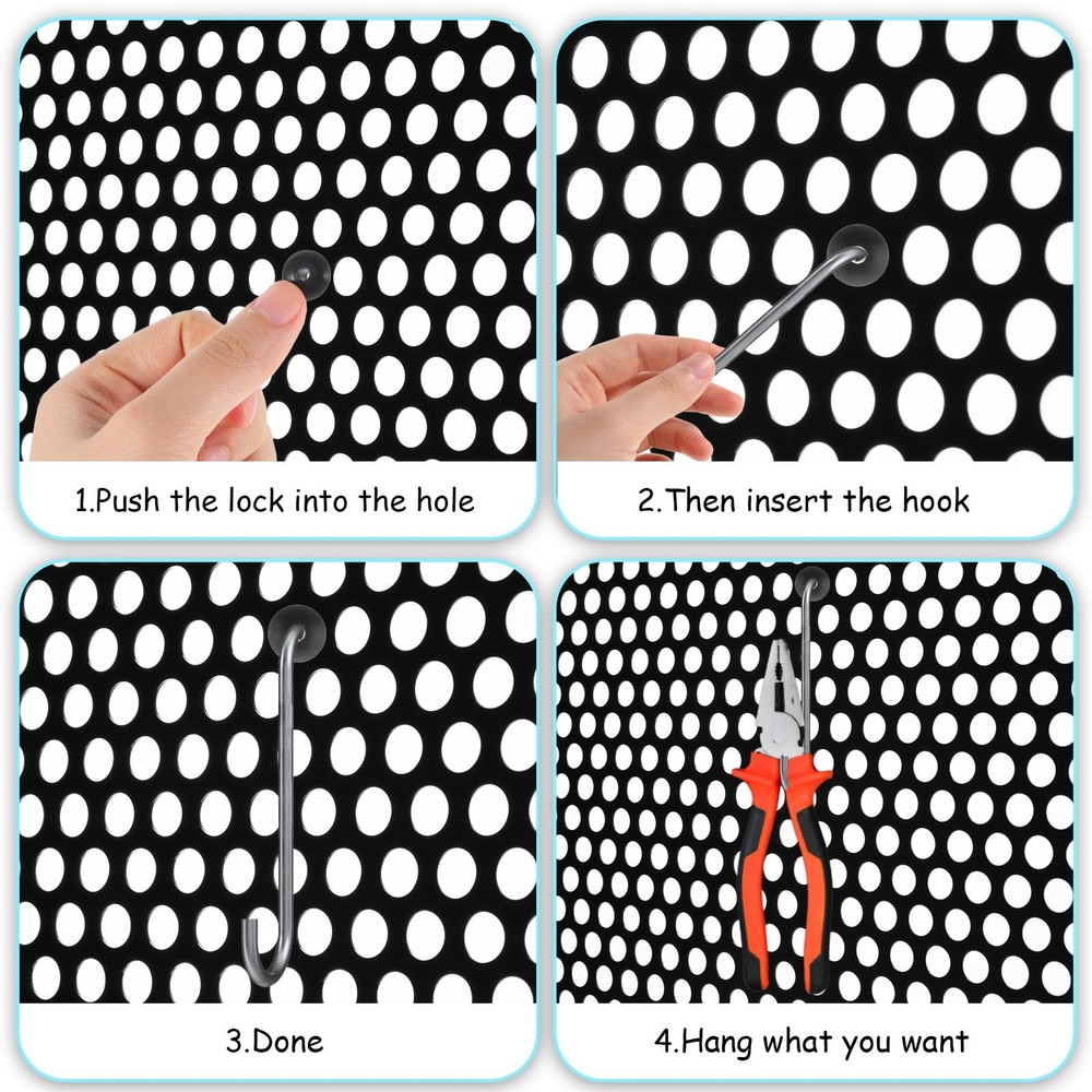 120 Pcs Pegboard Accessories, Pegboard Hook Locks Peg Board Hooks Accessories...