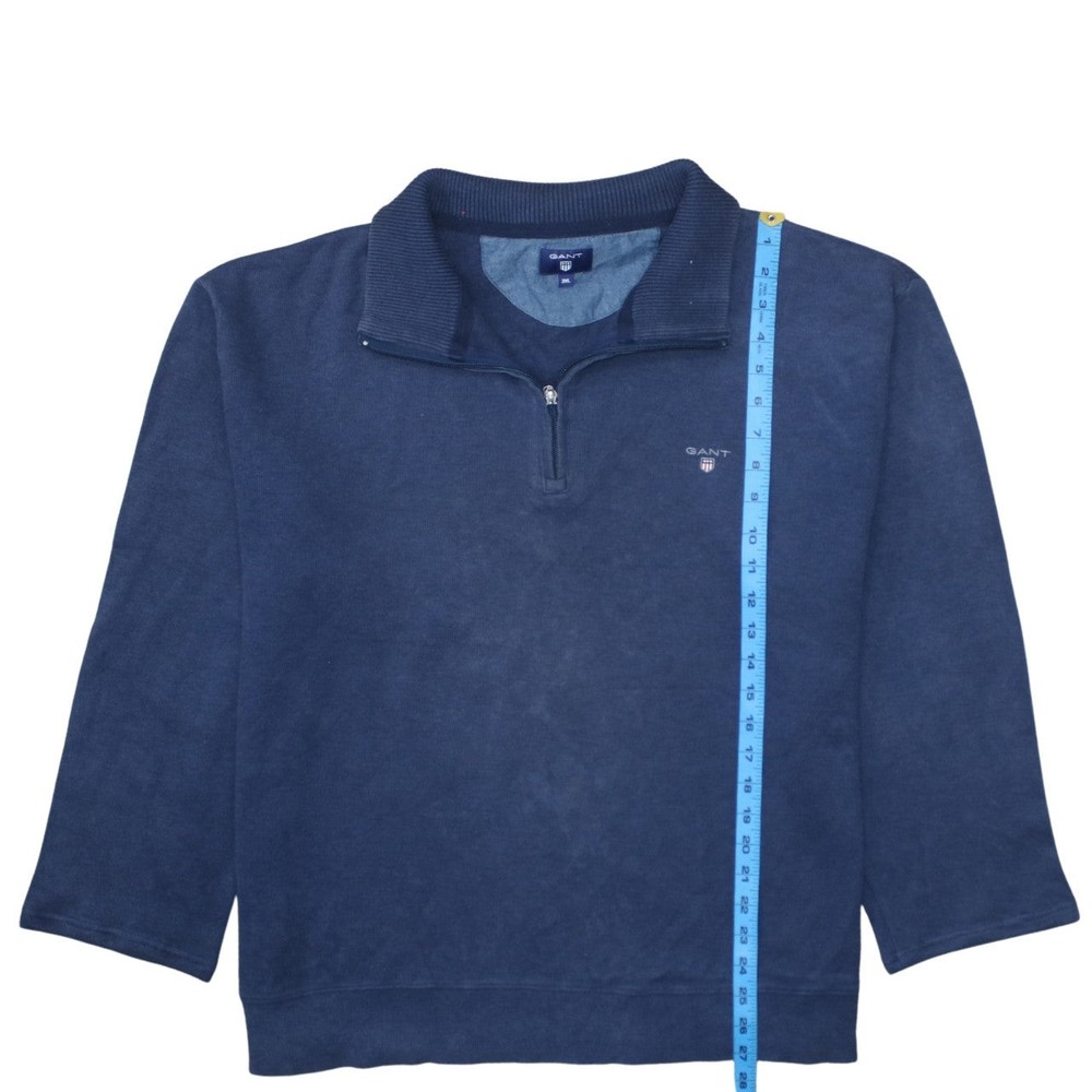 GANT Men’s Blue 2XL 1/4 Zip Cotton Basic Jacket