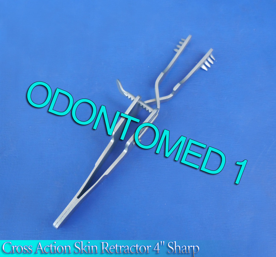 6 Automatic (Cross Action) Skin Retractor 4" Sharp