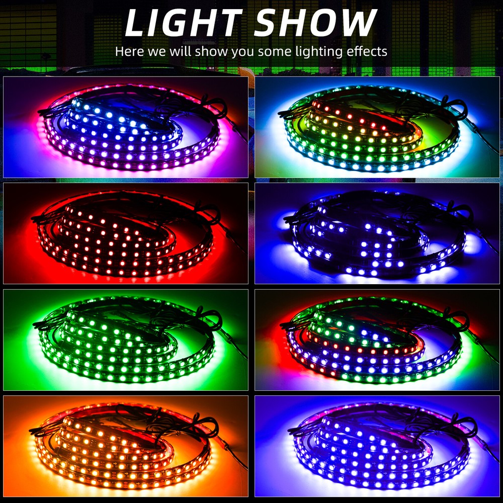RGB Chasing Underglow Light Strip Kit APP Control For Dodge RAM 1500 2500 3500