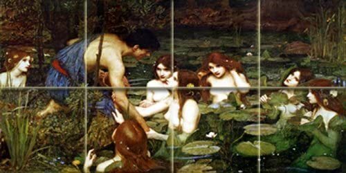 Tile Mural Hylas and The Nimphs Kitchen Bathroom Wall Backsplash Marble Ceramic