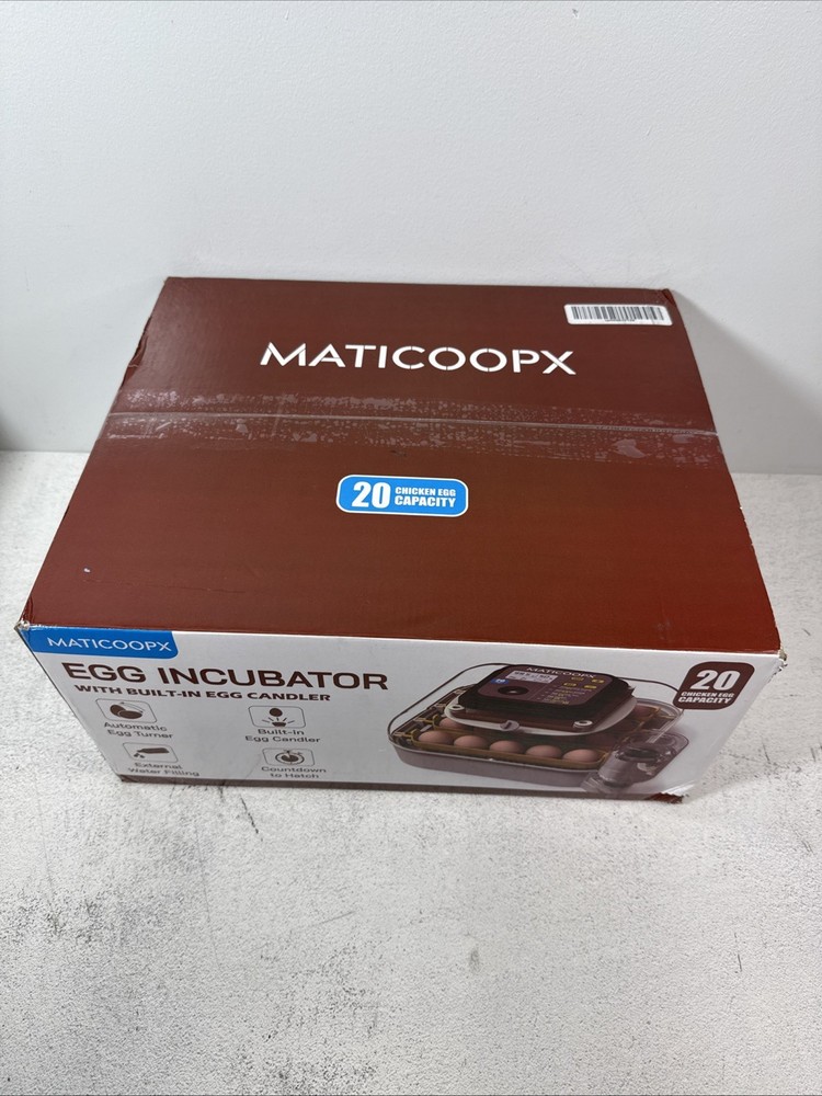 MATICOOPX 20 Egg Incubator w/ Humidity Display Egg Candler Automatic Egg Turner
