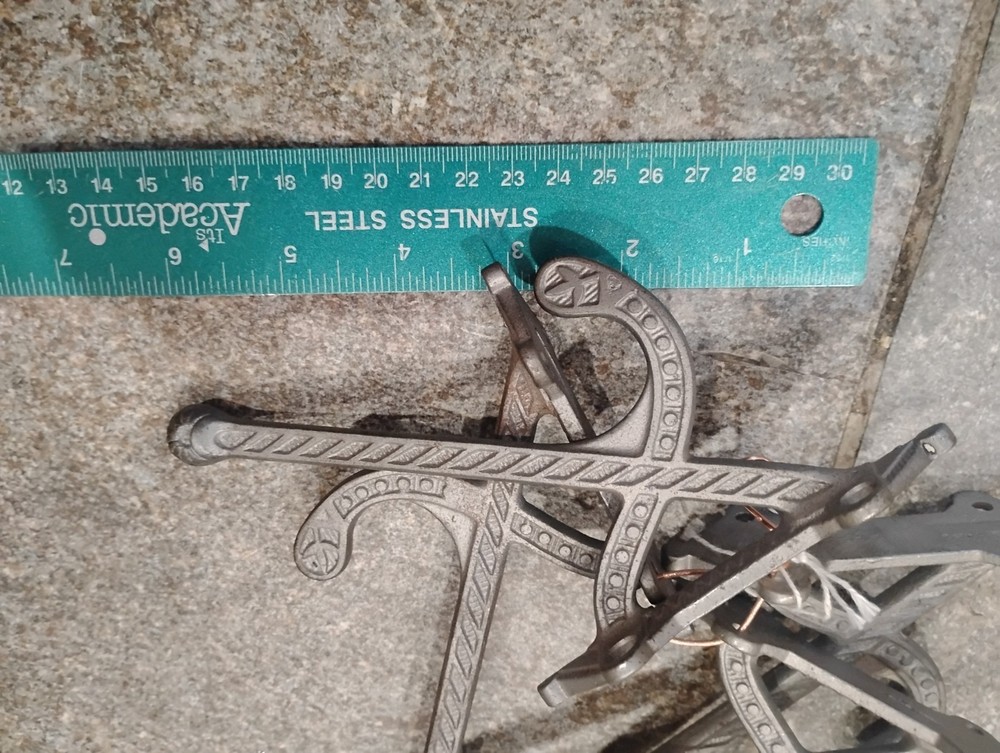 4 Antique Cast Iron Wall Hooks 6"