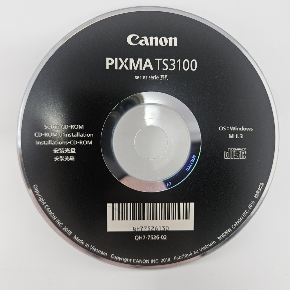 Canon Pixma TS3100 CD ROM Printer Setup Windows Disc Warranty