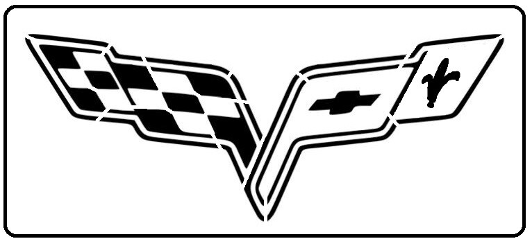 CORVETTE FLAGS Stencil Template Airbrush Paint # 3