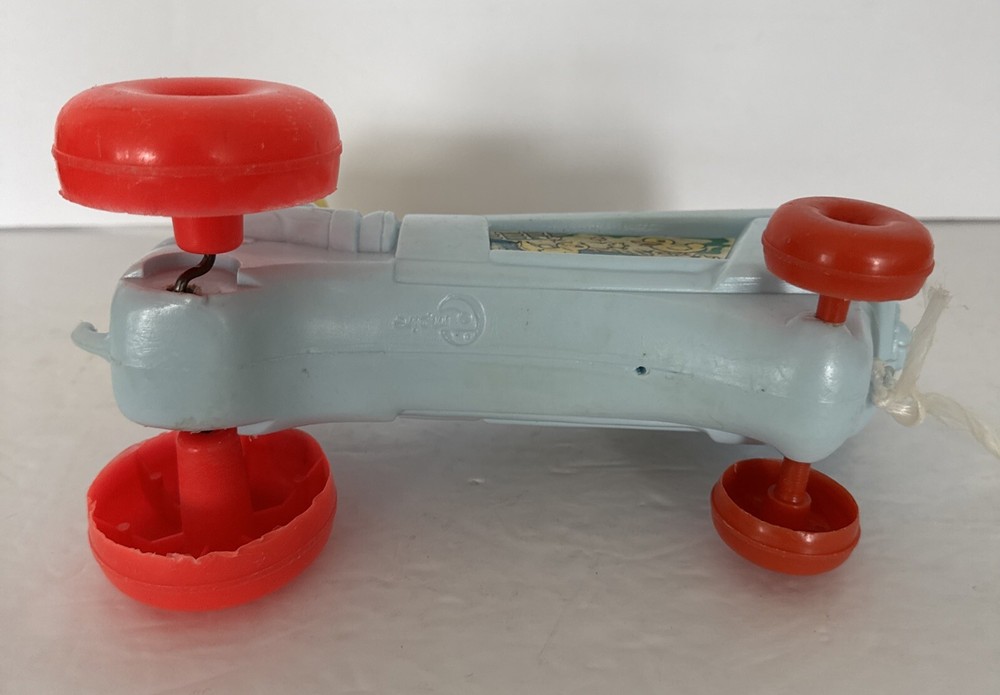 Empire Tractor Farmer Bobble Head Pull Toy Blow Mold Original Pull String Rare