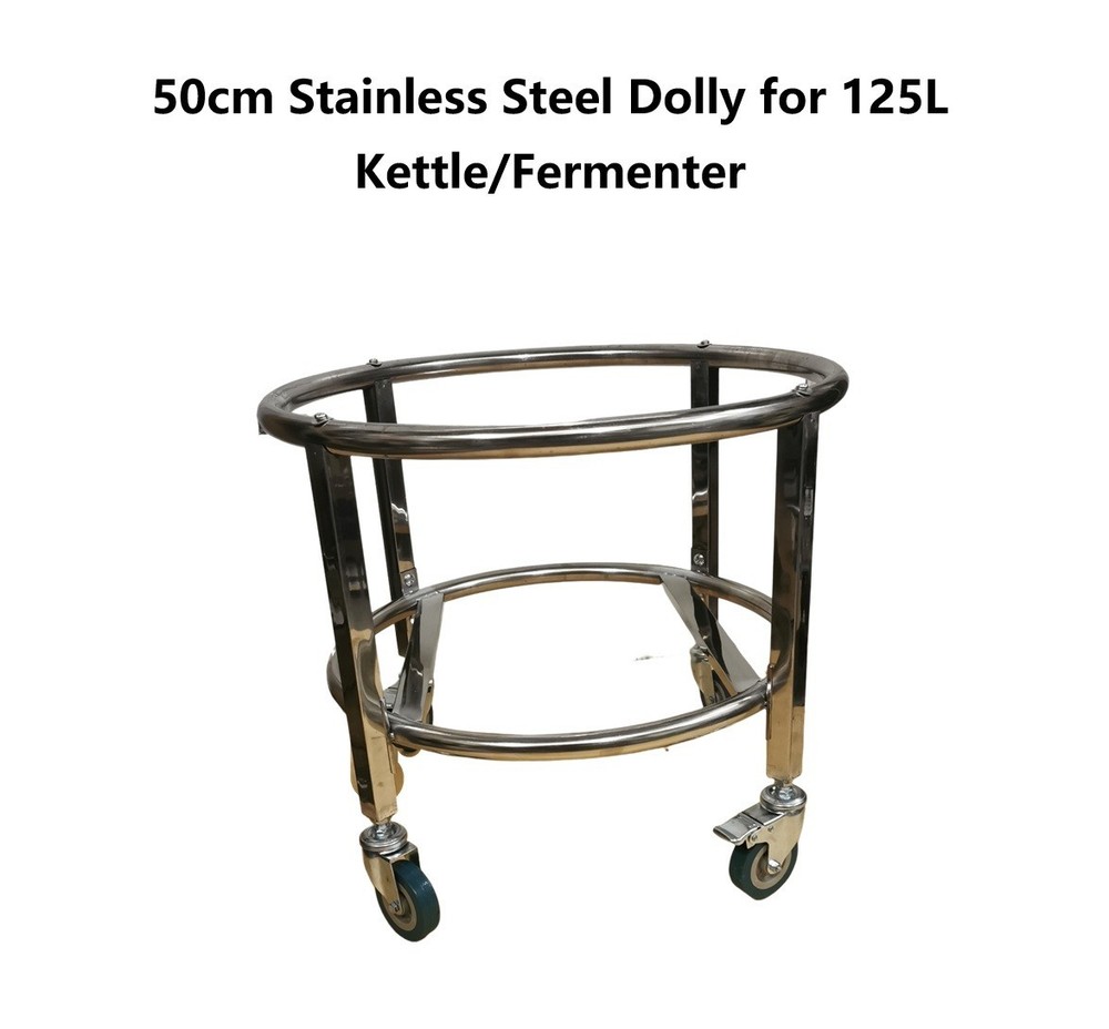 Heavy Duty 50cm Stainless steel Dolly(with Wheels) for 125L Kettle/Fermenter