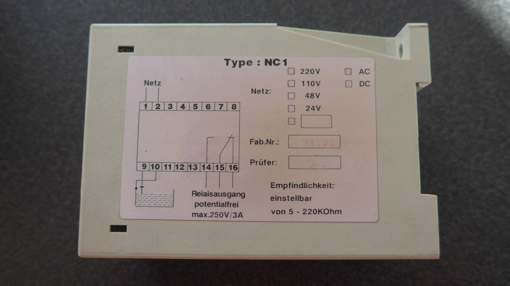 Electrode relay Kübler type NC1 220 V AC