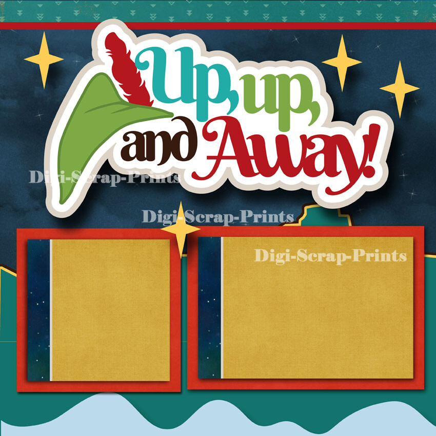 PETER PAN 2 premade scrapbook pages paper piecing printed layout DIGISCRAP A0306