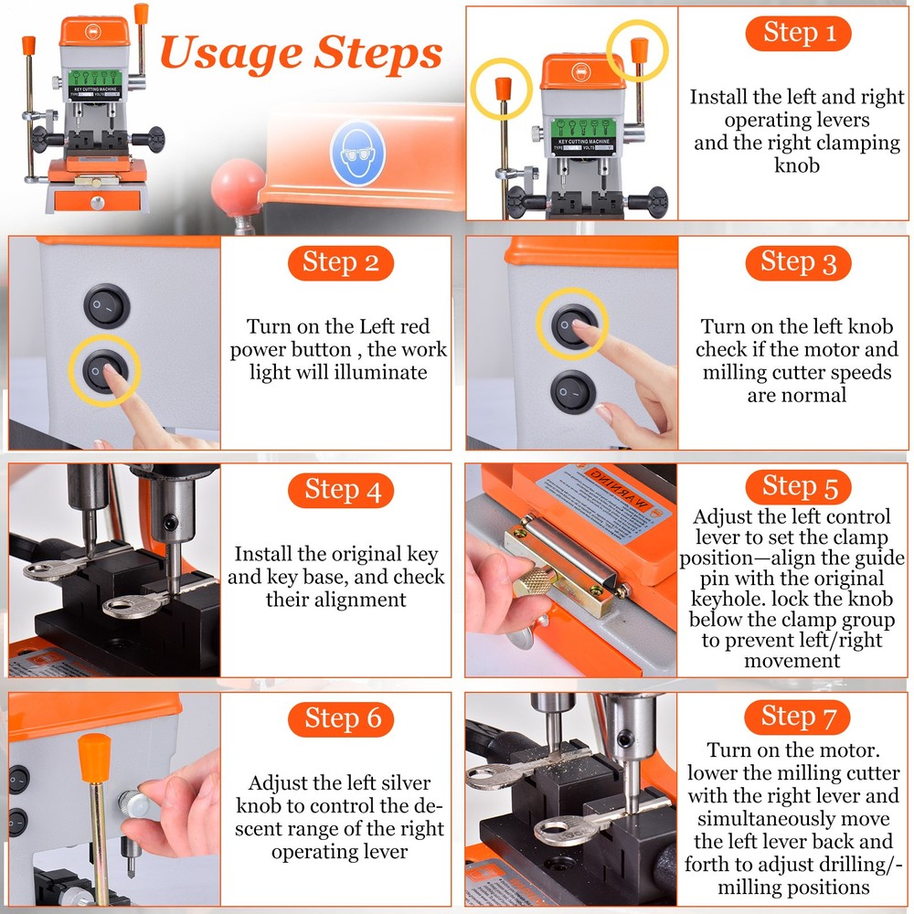 Key Cutting Duplicating Machine Cutter Car Key Copier Locksmith Tools