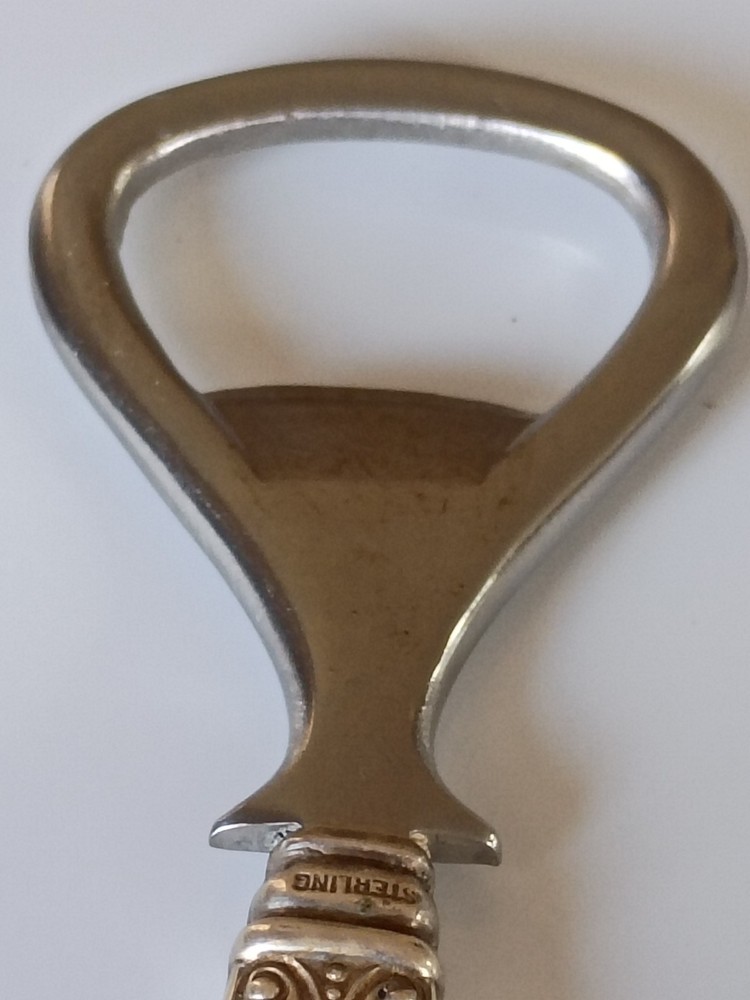Mid-century Sterling Silver Handled 6 In Bottle Opener