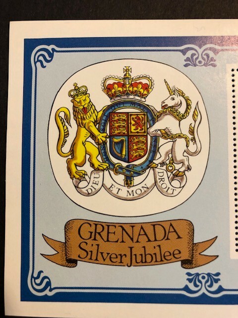 British Commonwealth $5 Granada stamp Silver Jubilee Souvenir sheet