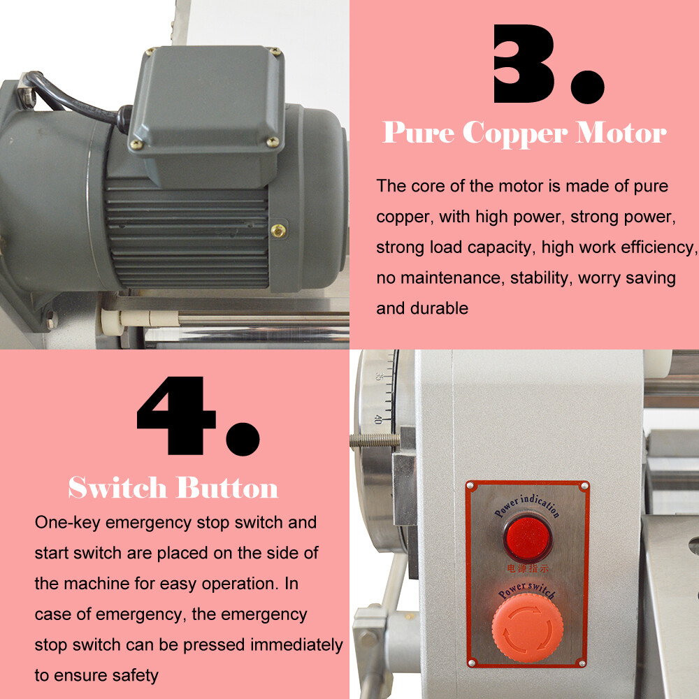 110V Commercial Dough Sheeter 400mm Dough Roller Rolling Machine 400W