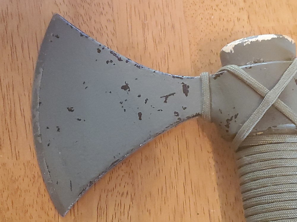 Tomahawk Throwing Axe Army Green Wood Handle Unbranded 22"