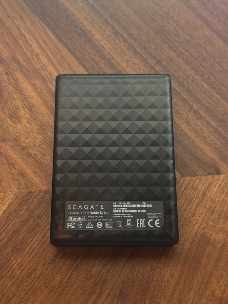 Seagate 2TB External Hard Drive USB 3.0 Black Used