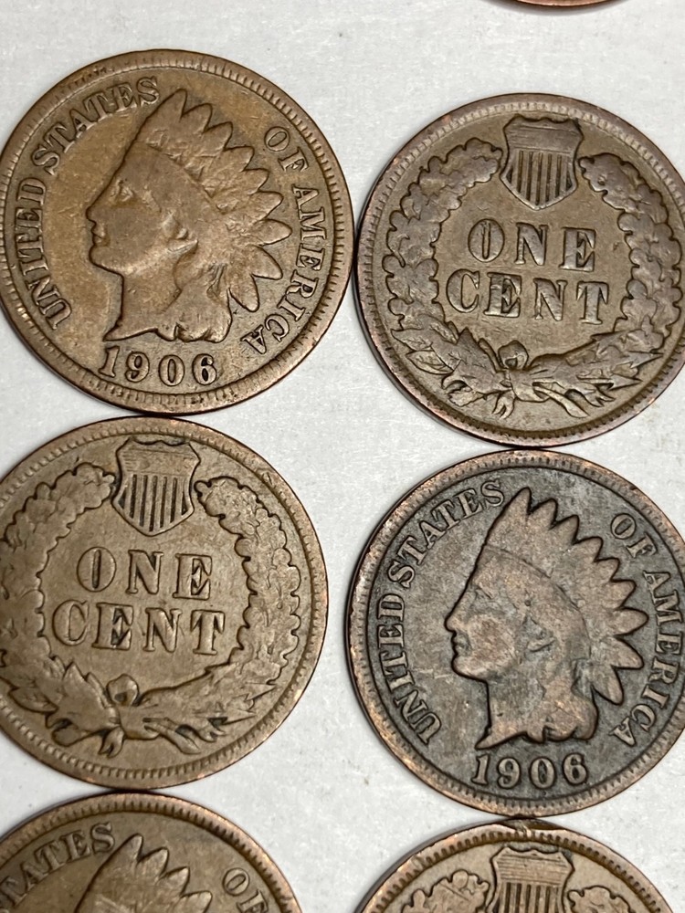1906 INDIAN CENT ROLL, 50 nice condition (no problem) coins