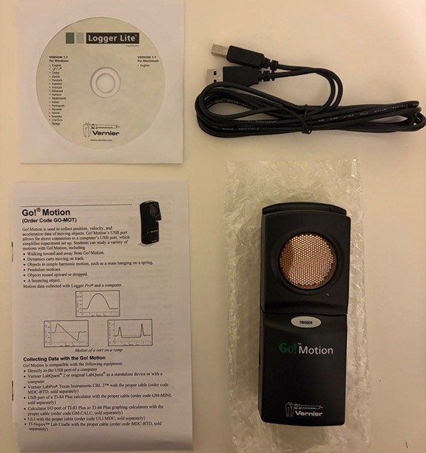 Vernier Go!Motion GO-MOT Motion Sensor Open Box USB + Logger Lite CD