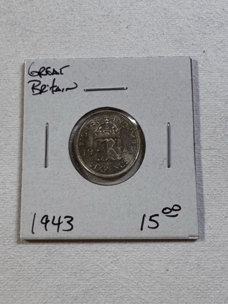 1943 Great Britain Silver 6 Pence