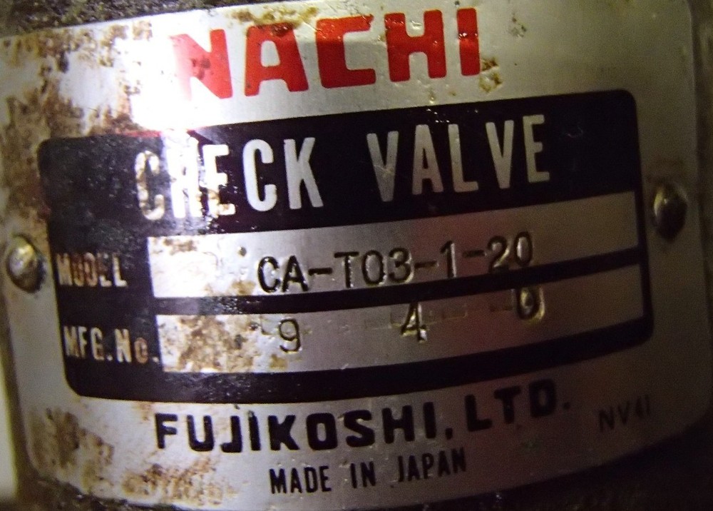 Nachi Variable Vane Pump VDR-1A-1A3-E22 _ VDR1A1A3E22 _ Check Valve CA-T03-1-20